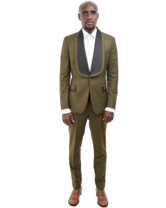 Tuxedo rolling collar one button suit