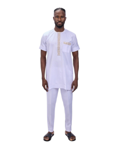 White  short sleeves Kaftan
